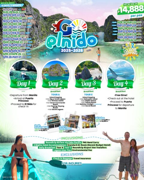 Go El Nido 2025-2026 - [4 Days 3 Nights]