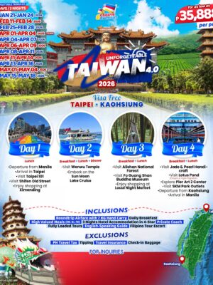 Taipei Kaohsiung 2026 – [4 Days 3 Nights]