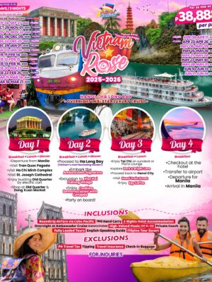 Vietnam Rose (Hanoi – Halong Bay) 2025-2026 – [4 Days 3 Nights]